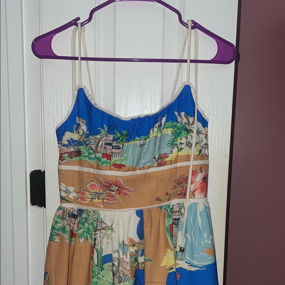 Colorful Tropical Print Dress